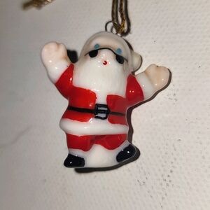 Vintage Bug House Rare miniature bone china Santa Claus ornament